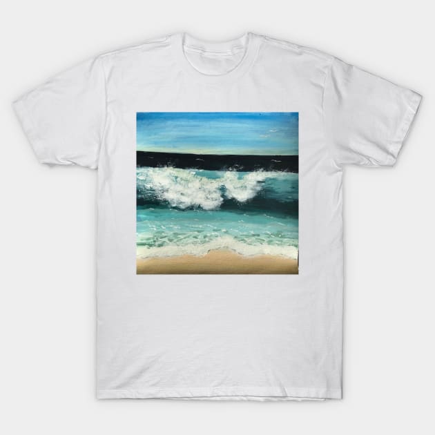 Crashing wave on beach T-Shirt by designInk